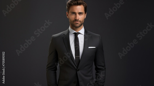 Young business caucasian male men confident elegant person suit handsome adult businessman