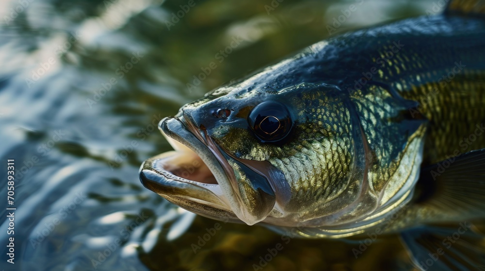 A picture of a large fish with its mouth open in the water. This image can be used to depict underwater wildlife or to illustrate concepts such as hunger or aggression A picture of a large fish with its mouth open in the water. This image can be used to depict underwater wildlife or to illustrate concepts such as hunger or aggression