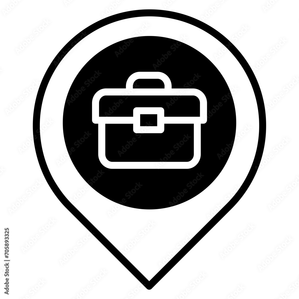 Office Place solid glyph icon Office Place solid glyph icon