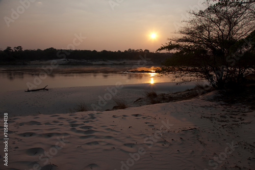 Zambia Zambezi River at dawn