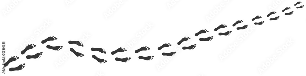 Footprint icon. Barefoot footprints, shoe prints. Collection of black symbols Footprint icon. Barefoot footprints, shoe prints. Collection of black symbols