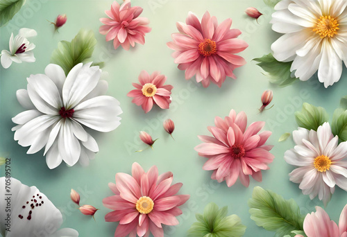 Flowers  wallpaper with beautiful flowers for decoration  v3