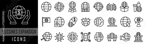 Global business web icons.Business expansion icon