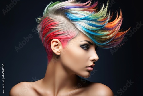 A female model with fractal hair.