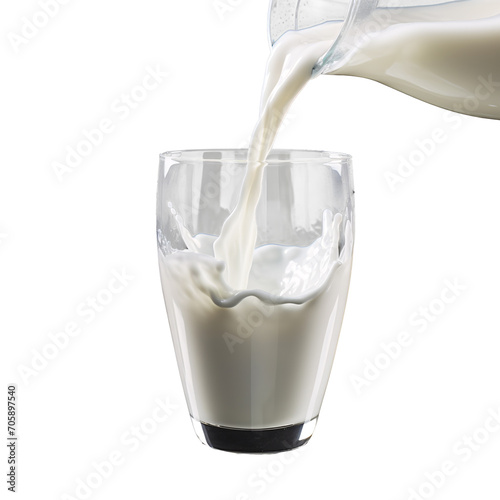 a glass of milk being poured into a glass