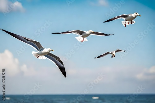 seagulls on the beach