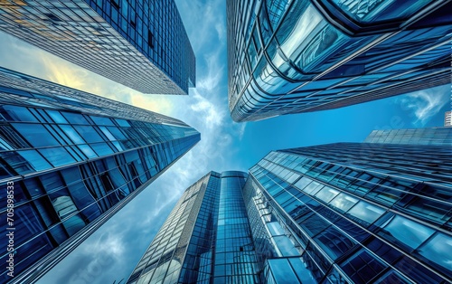 Business buildings in finan...
