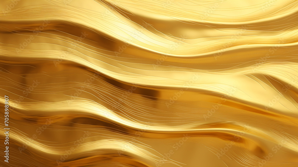 Obraz premium Golden Elegance: Luxurious gold patterns and textures forming an opulent background, perfect for highlighting premium products or elegant text, Background, Copy Space