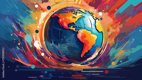 Abstract globe  Earth abstract wallpaper. 3D globe background