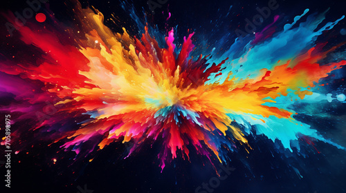 Abstract Artistic Splash: Bold and expressive splashes of color forming an artistic background, creating a vibrant canvas for products or text, Background, Copy Space