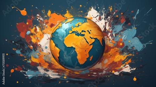 Abstract globe, Earth abstract wallpaper. 3D globe background