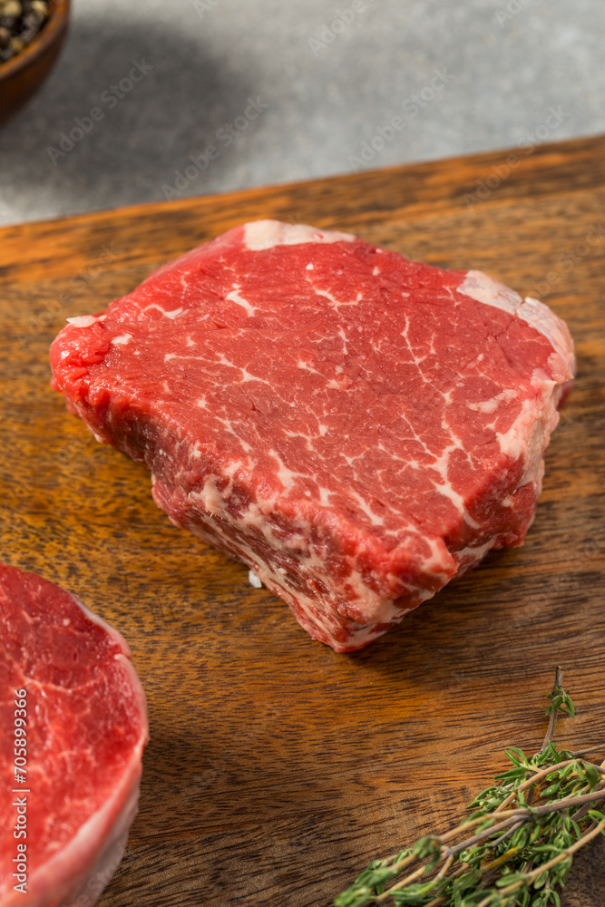 Raw Grass Fed Filet Mignon Steak
