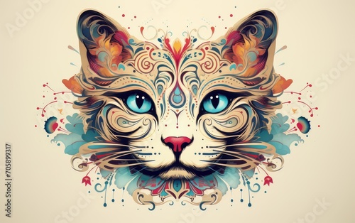 gatto colorato design eclettico photo