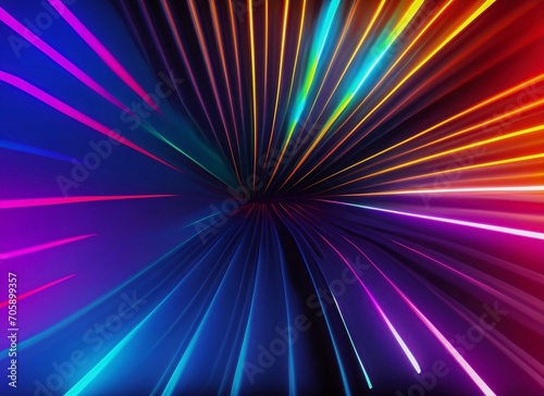 colorful neon rays suitable as an abstract 