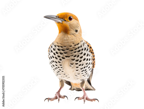 a bird standing on a white background