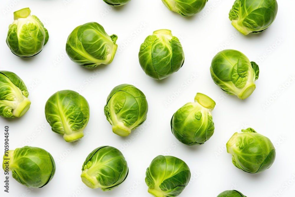 Fresh brussels sprouts on white background Fresh brussels sprouts on white background