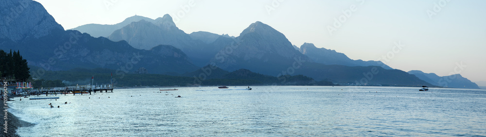 Kemer Resort Town Beach In The Evening