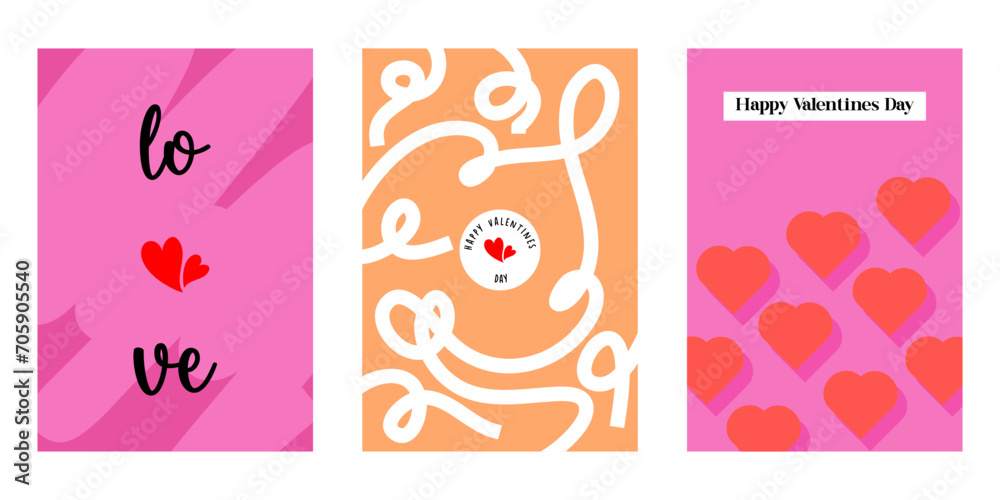 Creative concept of Happy Valentines Day cards set. Modern abstract art design with hearts, geometric and liquid shapes. Templates for celebration, ads, branding, banner, cover, label, poster, sales Creative concept of Happy Valentines Day cards set. Modern abstract art design with hearts, geometric and liquid shapes. Templates for celebration, ads, branding, banner, cover, label, poster, sales
