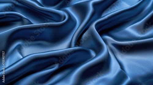 Blue Satin Silk: Abstract Texture Background with Luxurious Flowing Fabric