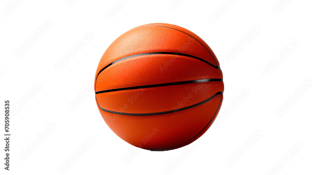 Photorealistic orange basketball ball , March madness poster design. Minimalistic banner, side view team sport equipment. Open bright colors,Basketball on a tranparent background