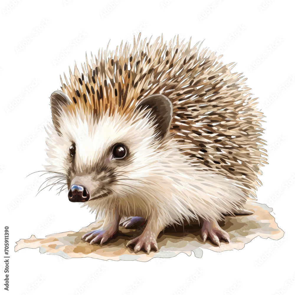 Obraz premium Hedgehog on White Background
