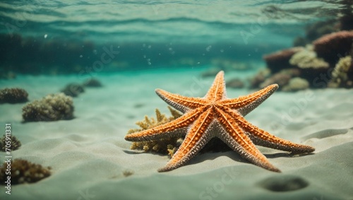 Beautiful Starfish in Underwater Marine Life