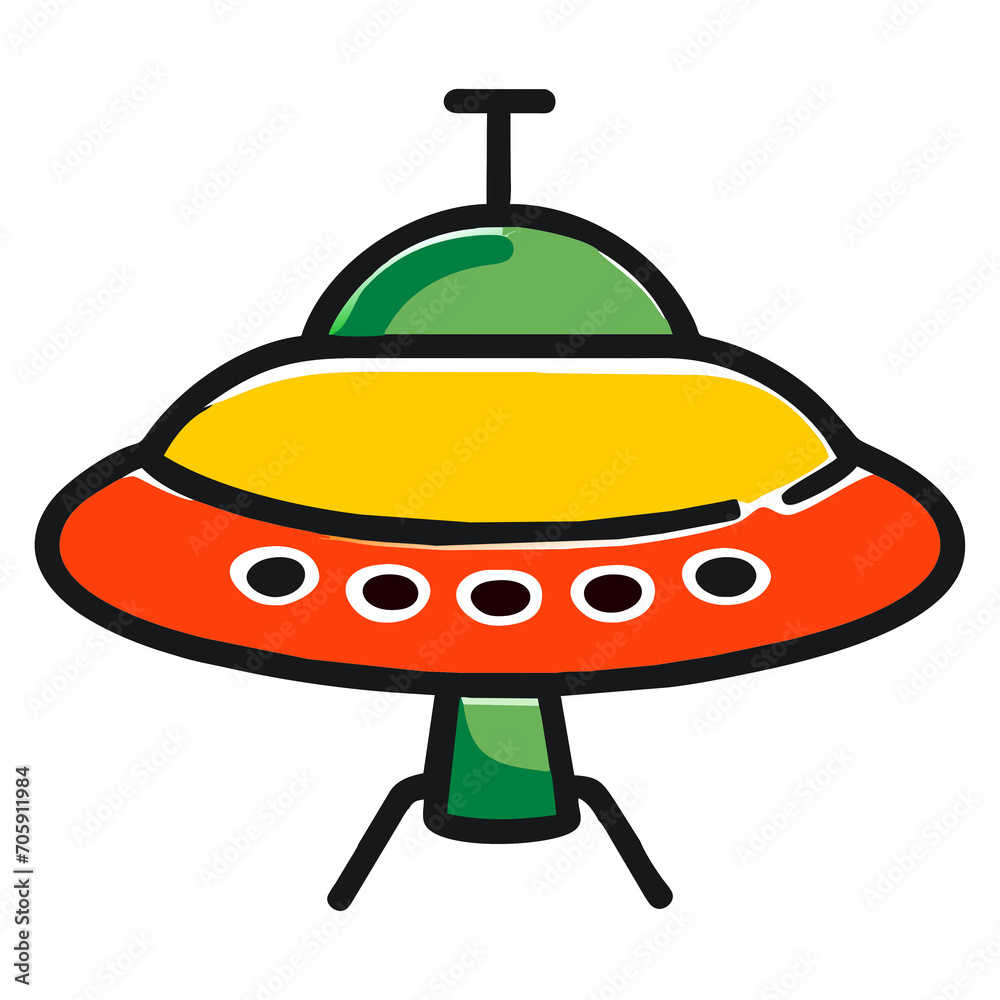 Doodle UFO Illustration - Generative Ai, Üretken yapay zeka Doodle UFO Illustration - Generative Ai, Üretken yapay zeka