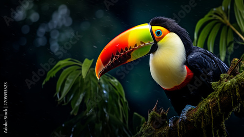 portrait of a beautiful toucan.Generative AI