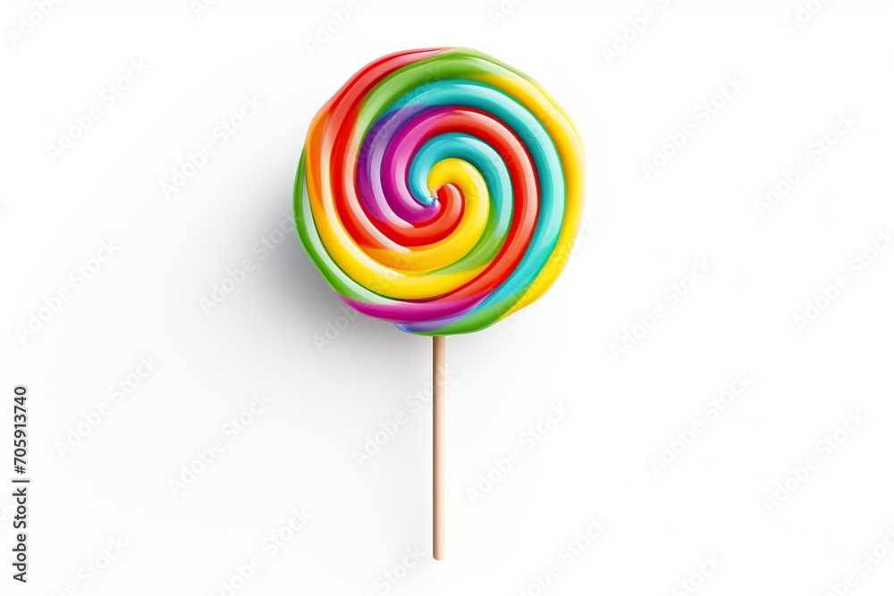 Colorful rainbow lollipop on white background Colorful rainbow lollipop on white background