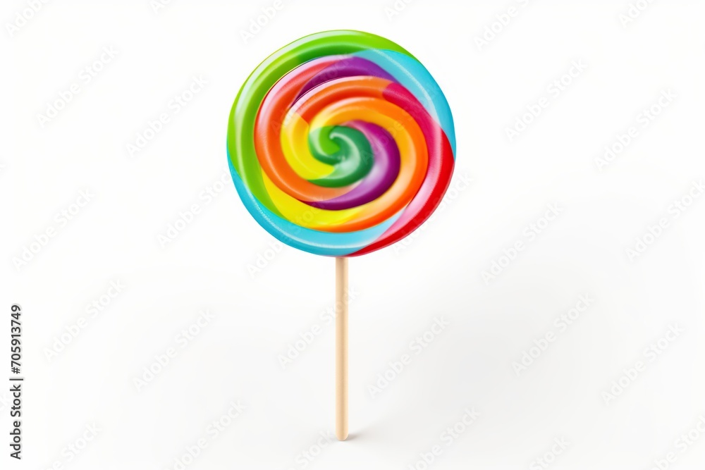 Colorful rainbow lollipop on white background Colorful rainbow lollipop on white background