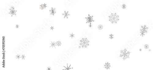 Gentle Snow Drift  Mind-Blowing 3D Illustration of Falling Holiday Snowflakes