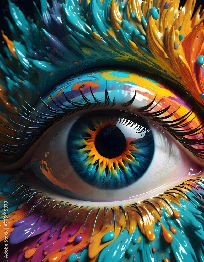 Abstract Painting of an Eye, Generative AI
