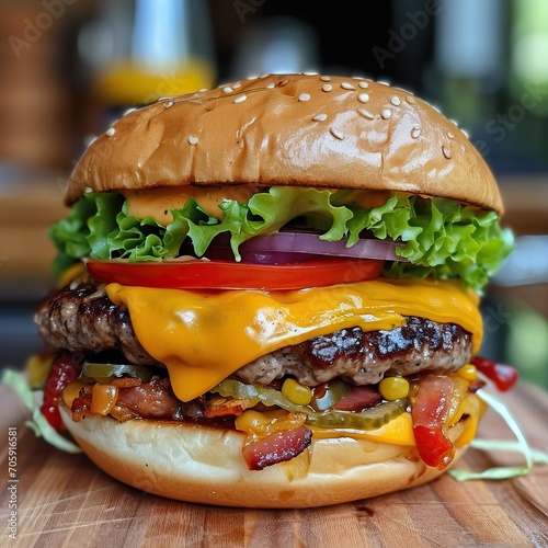 a mouthwatering cheese burger