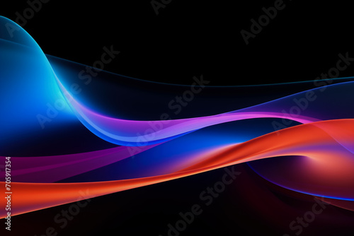 abstract background with neon glowing lines on a black background