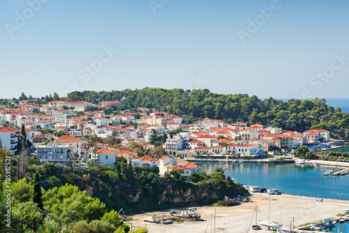 Pylos town (Navarino) it's a historic port in Messinia, Greece © costas1962