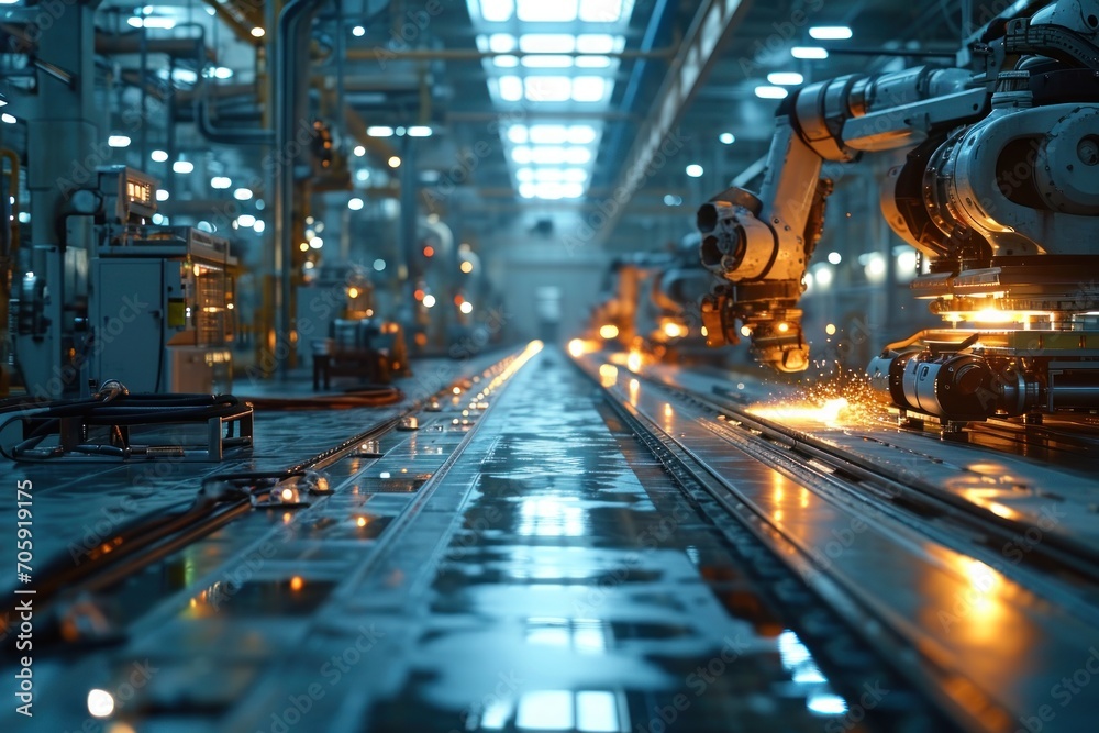 Automated robotic assembly line manufactures high-tech sustainable parts for construction