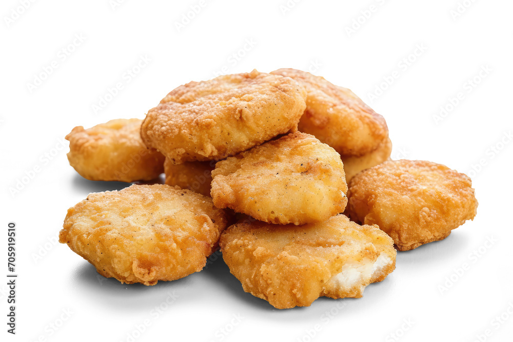 Chicken nuggets isolated white or transparent background Chicken nuggets isolated white or transparent background