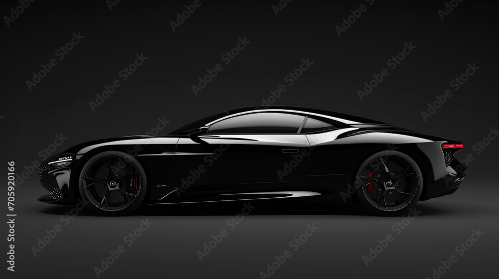 Stealth Elegance: Unveiling the Black Monolith of Luxury Speed. Generative AI Stealth Elegance: Unveiling the Black Monolith of Luxury Speed. Generative AI