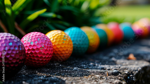 Colorful golf balls