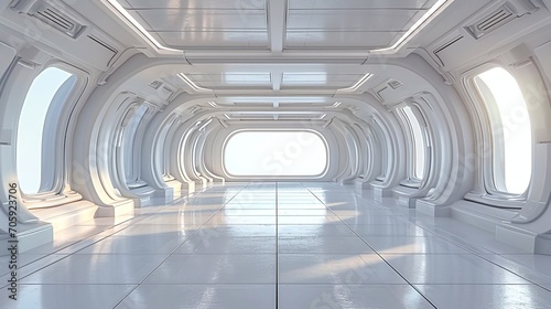 Sci fi interior corridor minimalistic © Mykhaylo