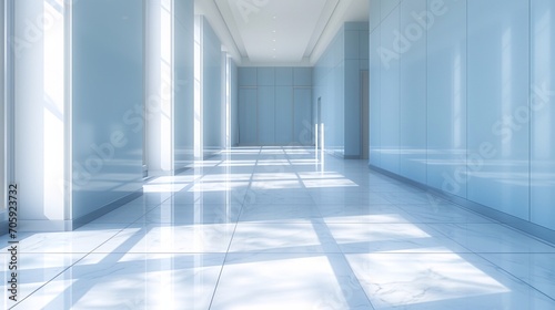 Sci fi interior corridor minimalistic