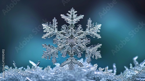 Snowflake winter close up