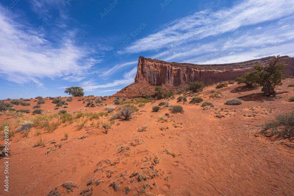 hiking in the monument valley, arizona, usa