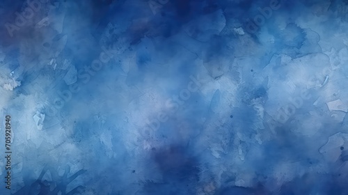 Abstract blue watercolor background with some smooth lines and spots on it
