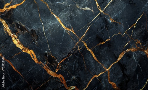 black marble with golden veins