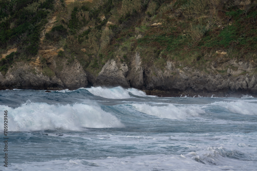 atlantic ocean beach at Sao Miguel in Azores atlantic ocean beach at Sao Miguel in Azores