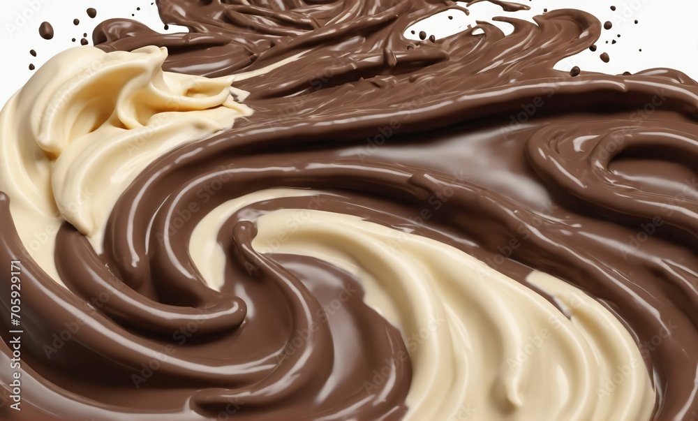 Dark chocolate bar icon with milk and chocolate cream splash, 3d illustration. Dark chocolate bar icon with milk and chocolate cream splash, 3d illustration.