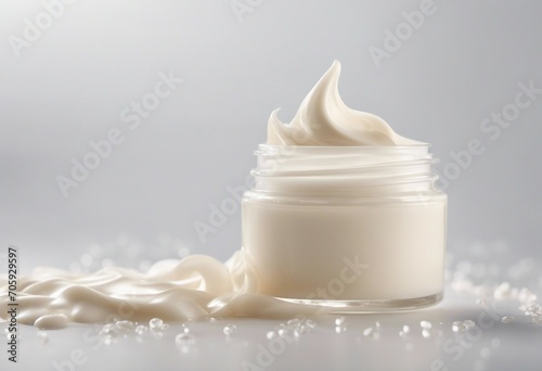 Beauty cream smear texture background White cream lotion moisturizer skin care cosmetic product mock up