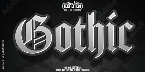 Gothic editable text effect, customizable dark and tattoo 3D font style