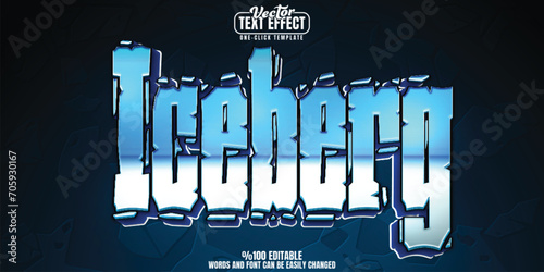 Iceberg editable text effect, customizable cold and frozen 3D font style